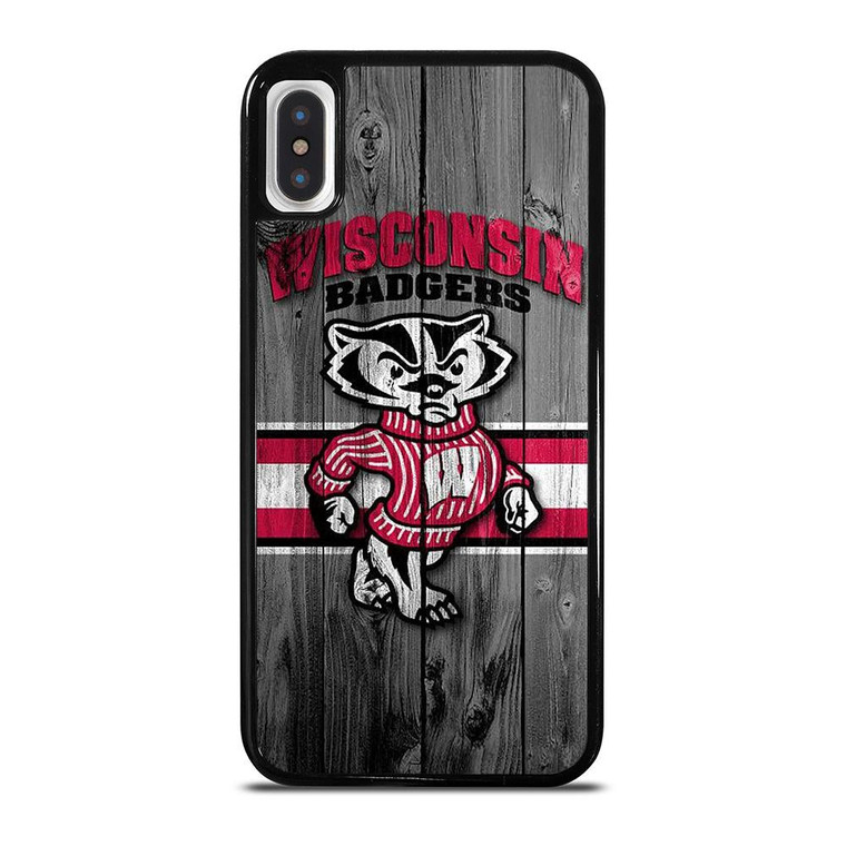 WISCONSIN BADGER WOODEN LOGO iPhone X / XS Case Cover