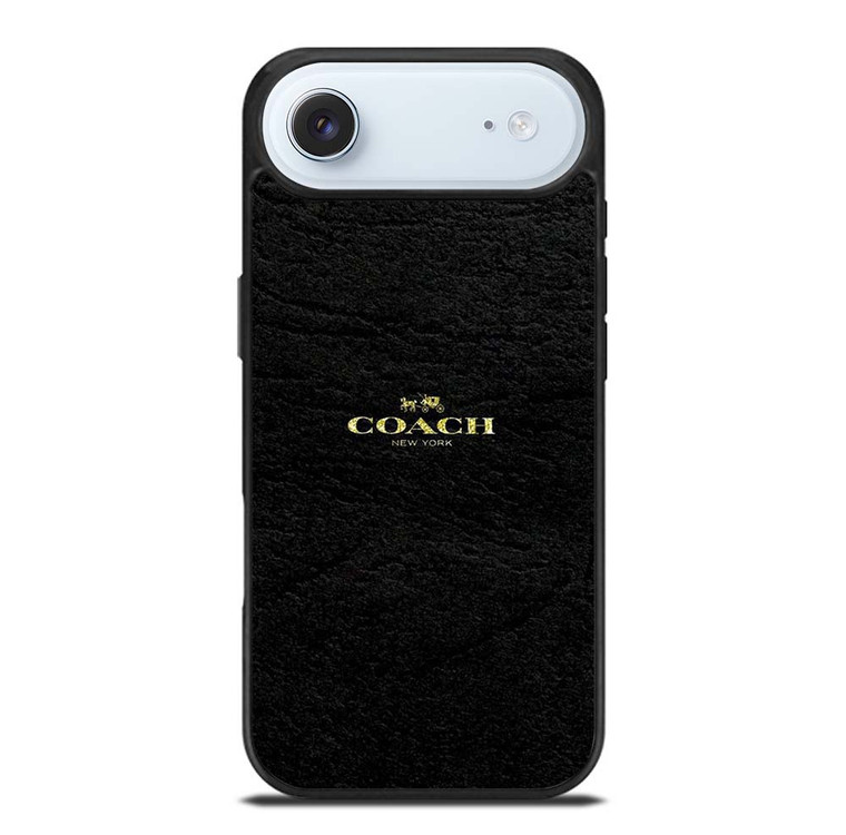 COACH NEW YORK BLACK LEATHERWARE LOGO ICON iPhone Air Case Cover