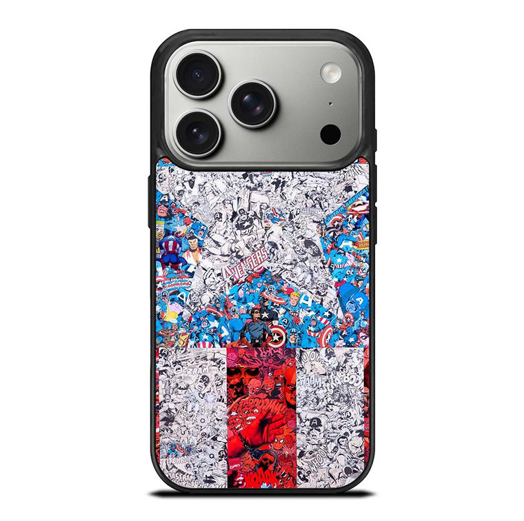 CAPTAIN AMERICA LOGO COLLAGE iPhone 17 Pro Case Cover