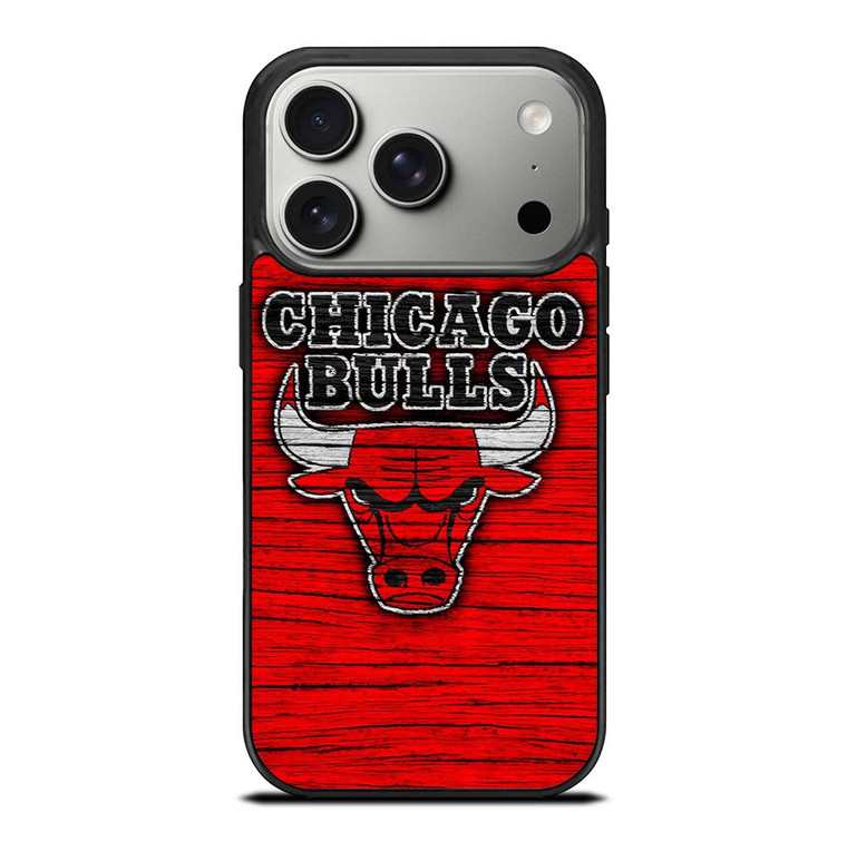 CHICAGO BULLS WOODEN RED LOGO iPhone 17 Pro Case Cover