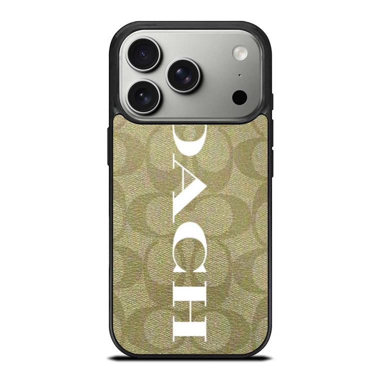 COACH NEW YORK GREEN LOGO PATTERN iPhone 17 Pro Case Cover