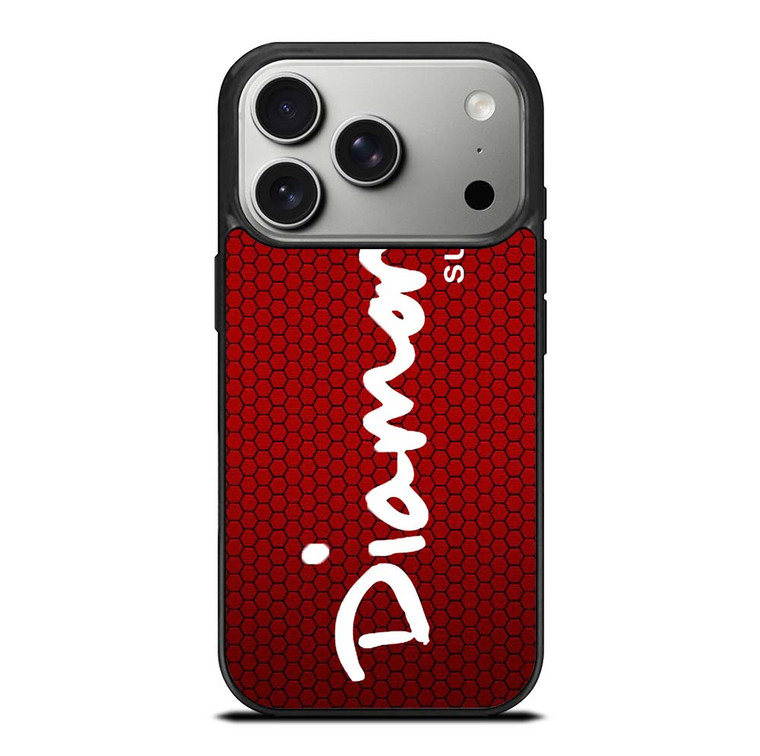 DIAMOND SUPPLY CO RED CARBON iPhone 17 Pro Case Cover