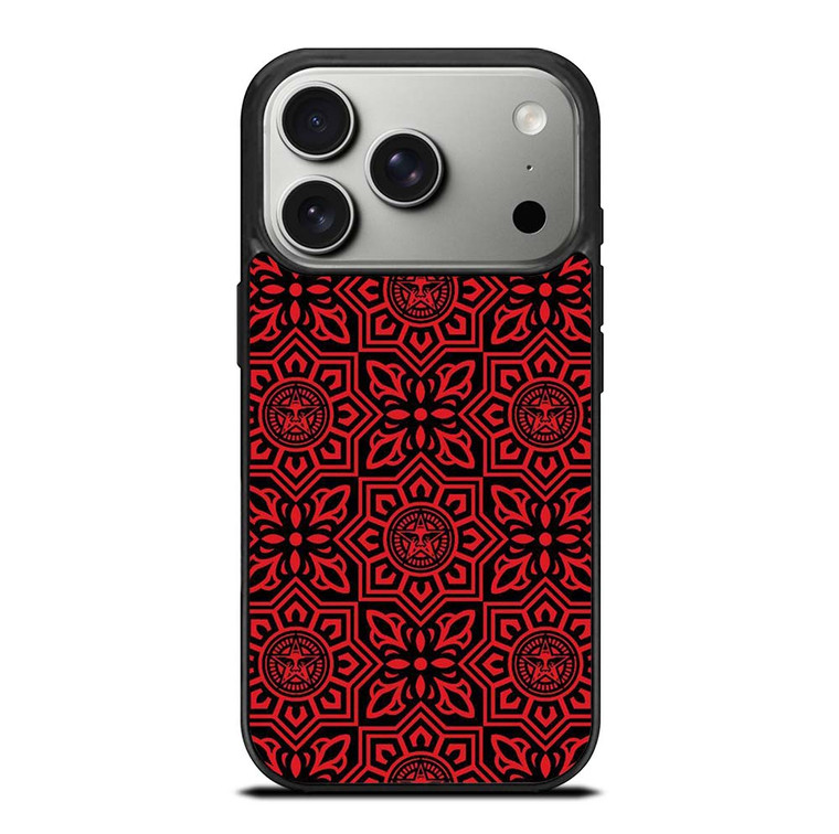 OBEY RED LOGO PATTERN iPhone 17 Pro Case Cover