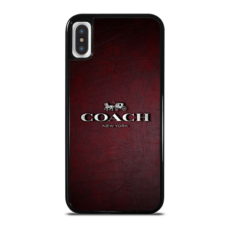 COACH NEW YORK LOGO LEATHER iPhone X / XS Case Cover