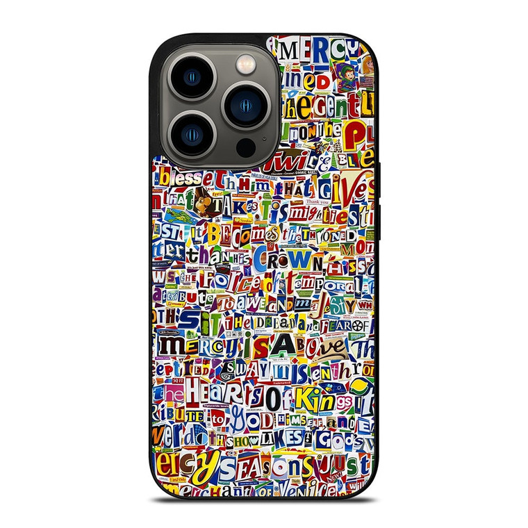 RETRO ALPHABET COLLAGE iPhone 13 Pro Case Cover