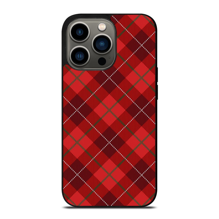 RED TARTAN CROSS PATTERN iPhone 13 Pro Case Cover