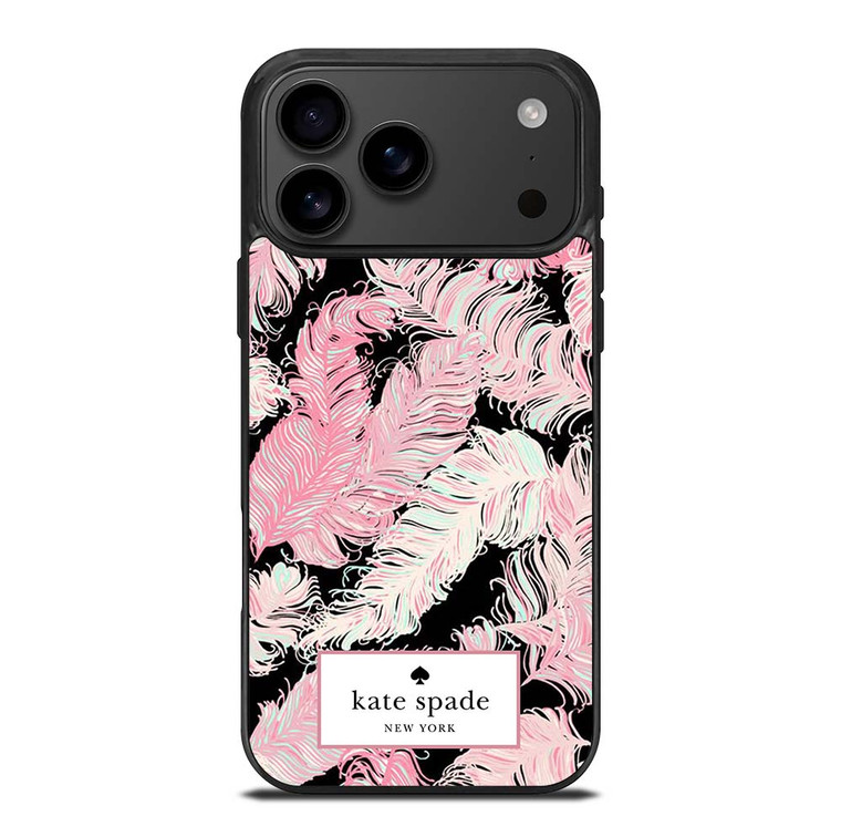 KATE SPADE NEW YORK LOGO PINK FEATHERS iPhone 17 Pro Max Case Cover