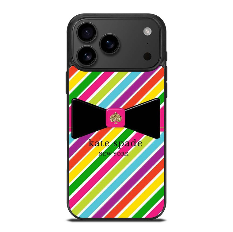 KATE SPADE NEW YORK LOGO STRIPE RIBBON ICON iPhone 17 Pro Max Case Cover