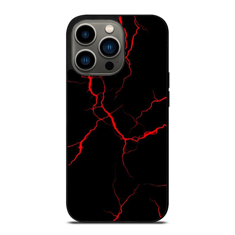 RED NEON LIGHTNING PATTERN iPhone 13 Pro Case Cover