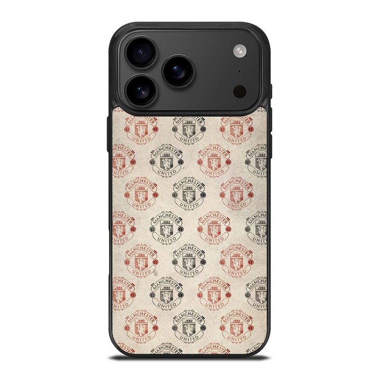 MANCHESTER UNITED FC FOOTBALL LOGO COLLAGE iPhone 17 Pro Max Case Cover