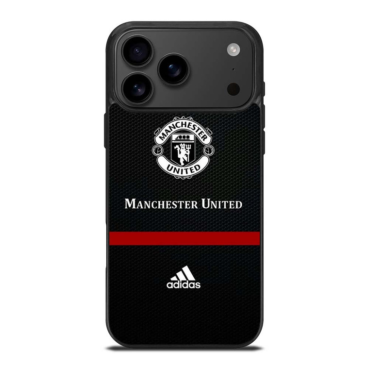 MANCHESTER UNITED FC LOGO FOOTBALL ADIDAS BLACK iPhone 17 Pro Max Case Cover