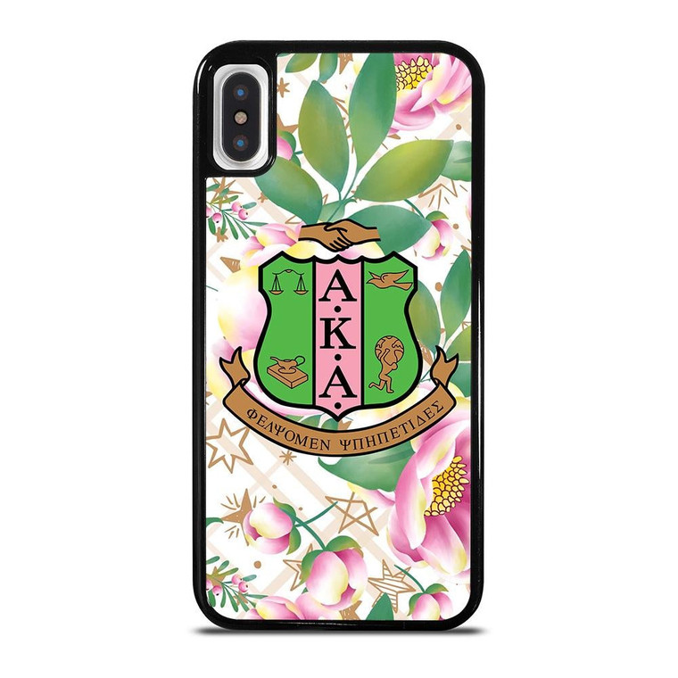 AKA PINK AND GREEN FLOWER LOGO iPhone X / XS Case Cover