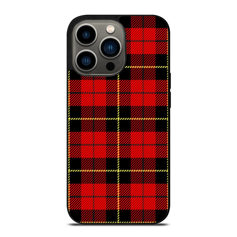 RED BLACK TARTAN PATTERN iPhone 13 Pro Case Cover