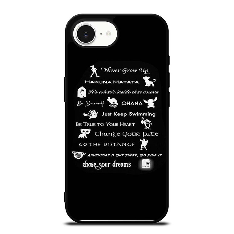DISNEY LESSONS BLACK iPhone 16e Case Cover