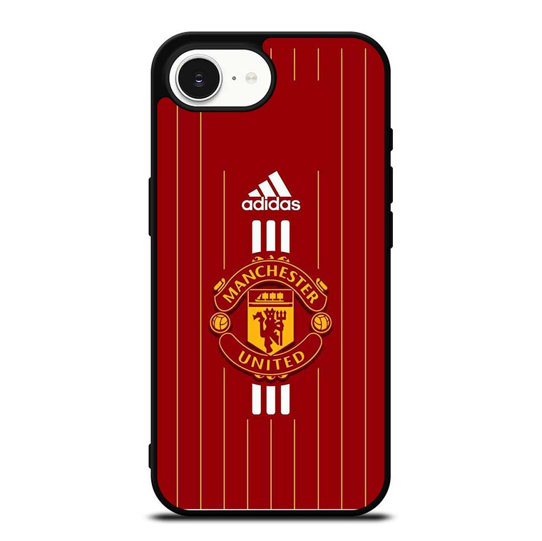 MANCHESTER UNITED FC LOGO FOOTBALL ADIDAS STRIPES iPhone 16e Case Cover