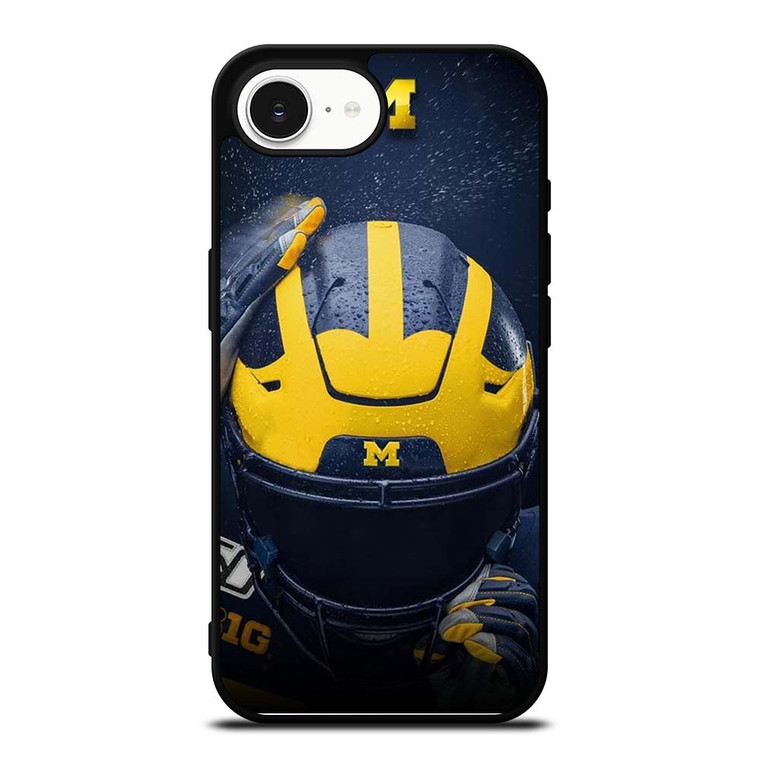 MICHIGAN WOLVERINES LOGO FOOTBALL HELMET iPhone 16e Case Cover