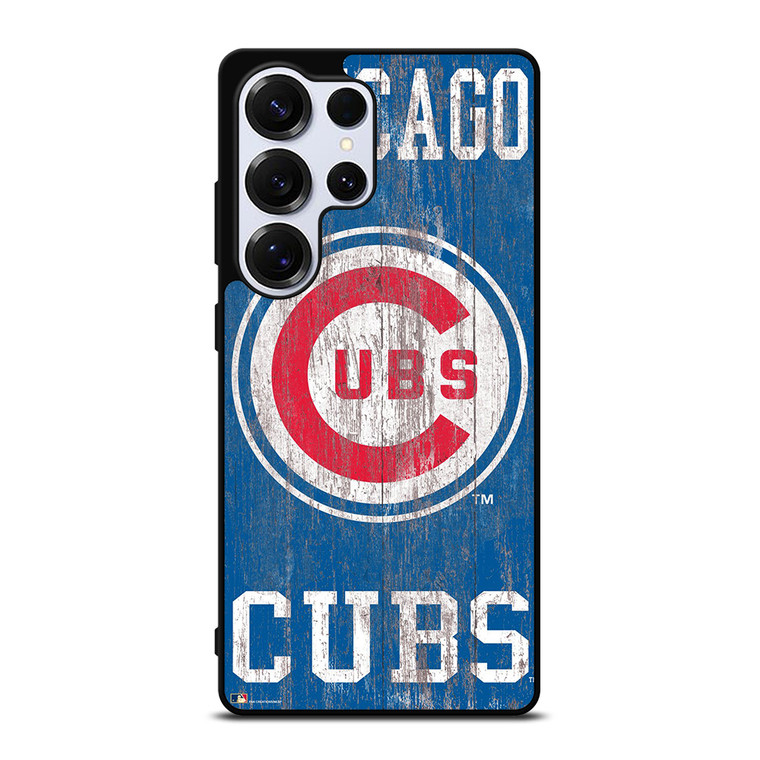 CHICAGO CUBS ON WOOD LOGO Samsung Galaxy S25 Ultra Case Cover