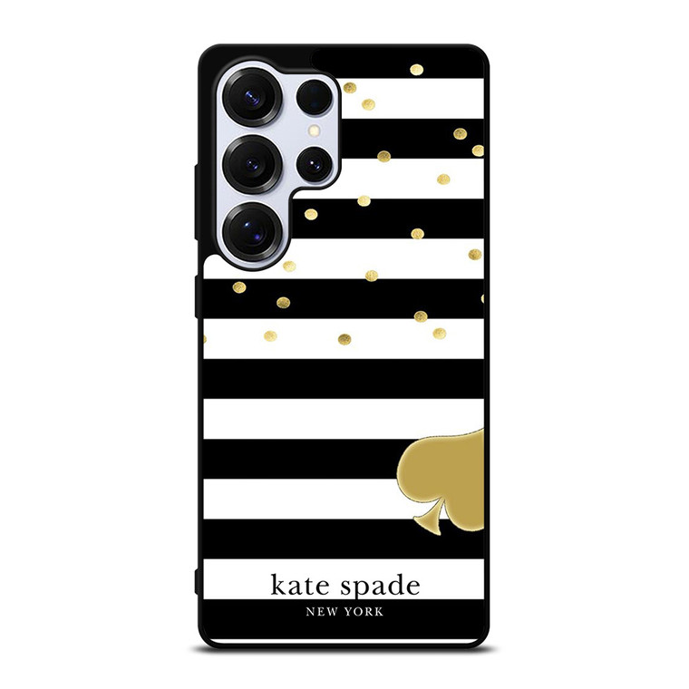 KATE SPADE NEW YORK LOGO GOLDEN POLKADOTS STRIPES PATTERN Samsung Galaxy S25 Ultra Case Cover