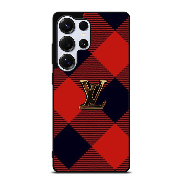LOUIS VUITTON LV LOGO PATTERN RED Samsung Galaxy S25 Ultra Case Cover