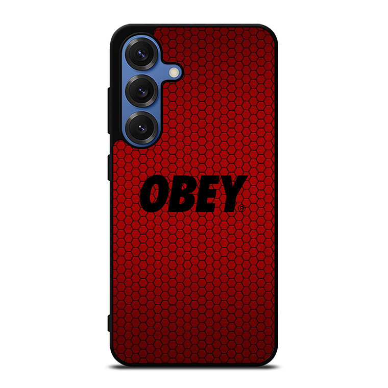 OBEY CLOTHING LOGO RED CARBON Samsung Galaxy S25 Case Cover