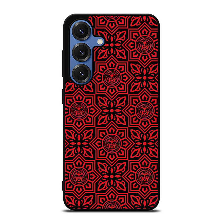 OBEY RED LOGO PATTERN Samsung Galaxy S25 Case Cover