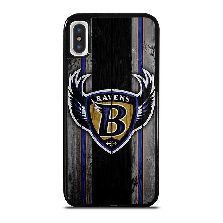 BALTIMORE RAVENS WOODEN LOGO iPhone X / XS Case Cover