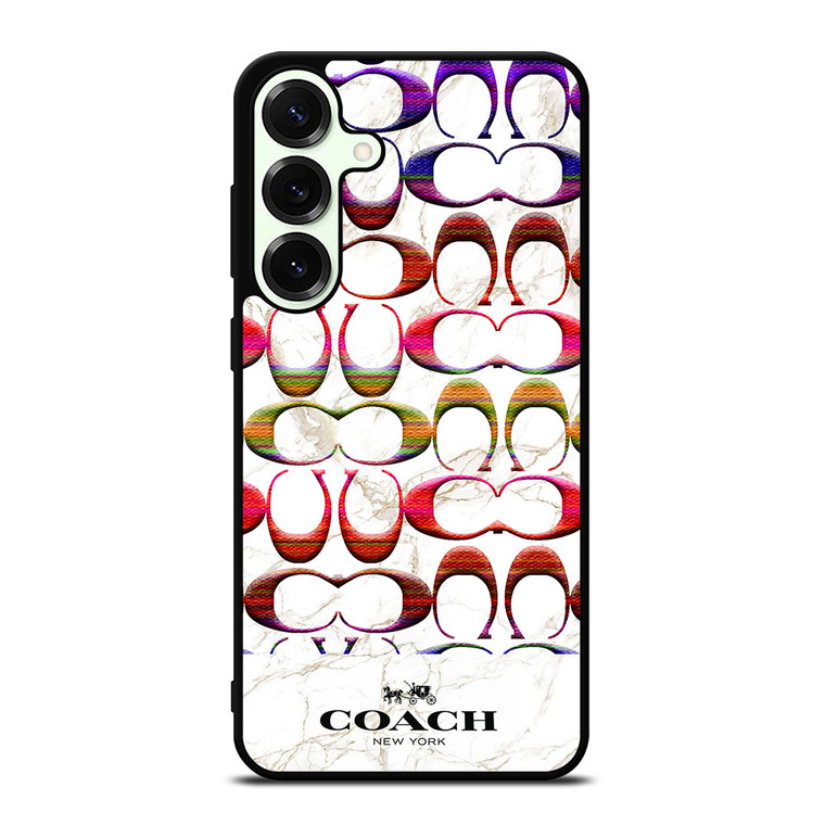 COACH NEW YORK COLORFULL PATTERN MARBLE Samsung Galaxy S25 Plus Case Cover