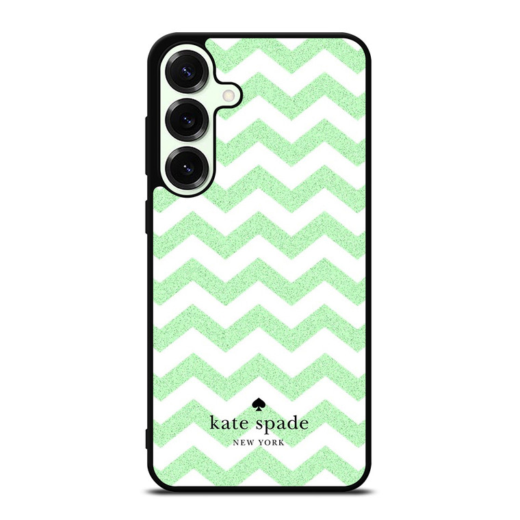 KATE SPADE NEW YORK LOGO GREEN CHEVRON PATTERN Samsung Galaxy S25 Plus Case Cover