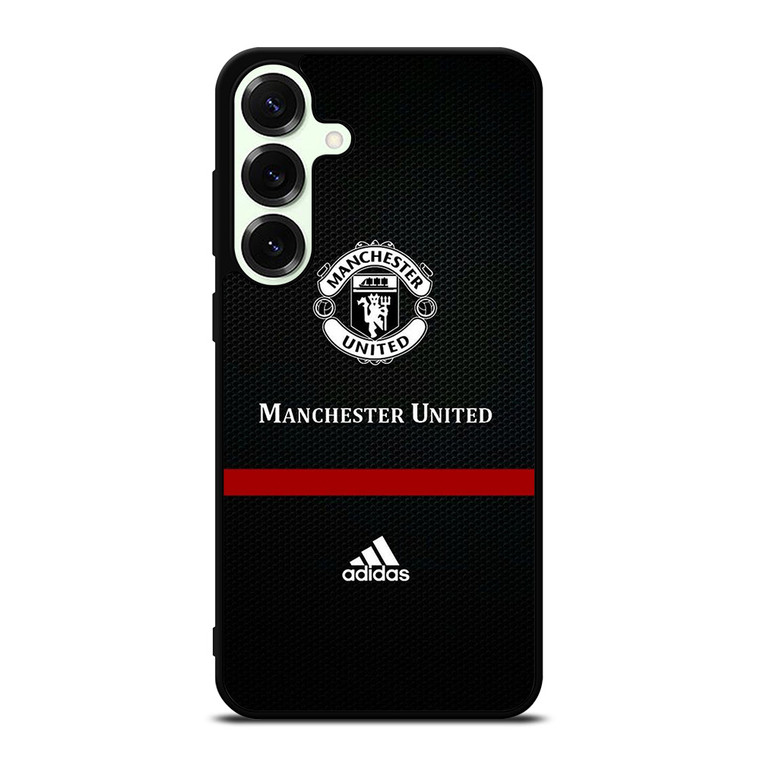 MANCHESTER UNITED FC LOGO FOOTBALL ADIDAS BLACK Samsung Galaxy S25 Plus Case Cover