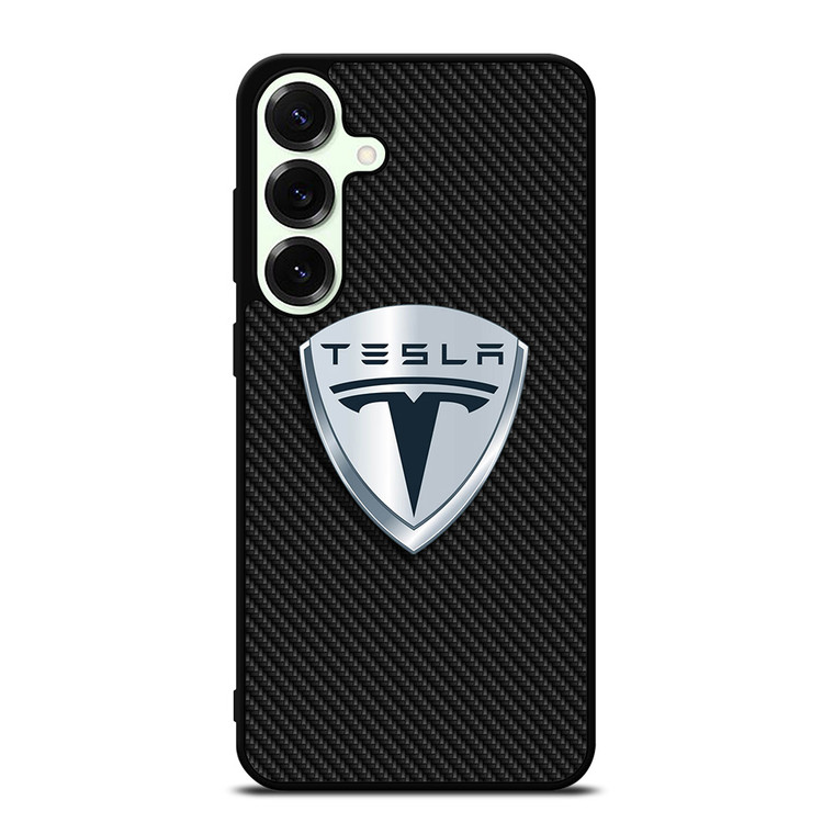 TESLA MOTORS EMBLEM CARBON Samsung Galaxy S25 Plus Case Cover