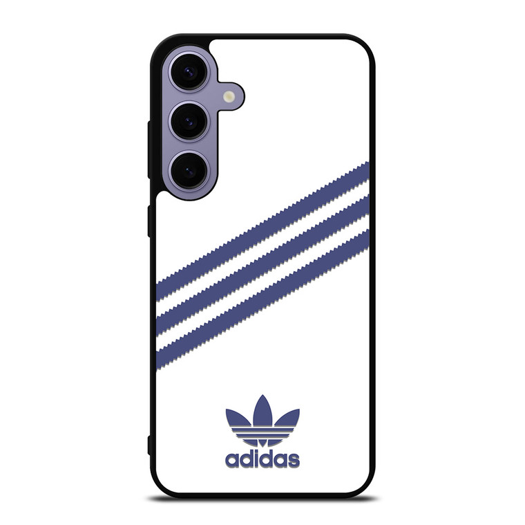 ADIDAS ORIGINALS STRIPES WHITE ROYAL BLUE Samsung Galaxy S24 Plus Case Cover