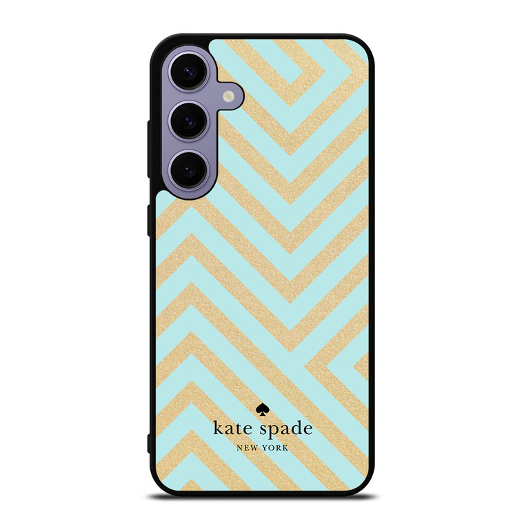KATE SPADE NEW YORK LOGO GOLDEN GREEN CHEVRON PATTERN Samsung Galaxy S24 Plus Case Cover