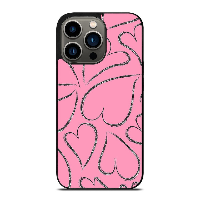 PINK LOVE BRUSHES PATTERN iPhone 13 Pro Case Cover