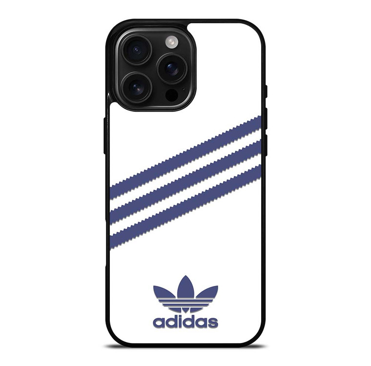 ADIDAS ORIGINALS STRIPES WHITE ROYAL BLUE iPhone 16 Pro Max Case Cover