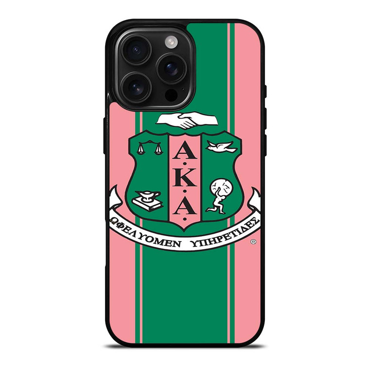 AKA PINK AND GREEN LOGO iPhone 16 Pro Max Case Cover