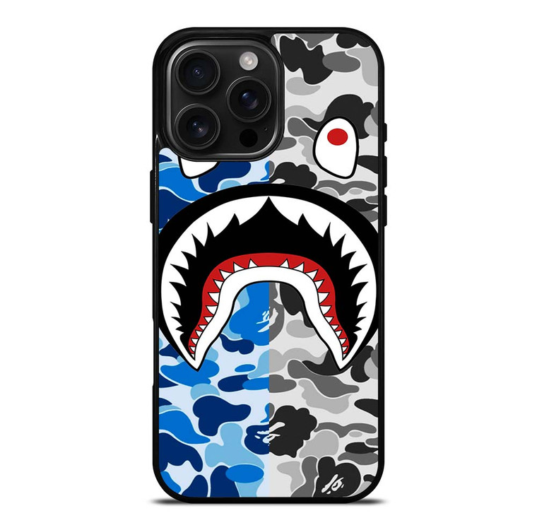 CAMO BAPE SHARK iPhone 16 Pro Max Case Cover
