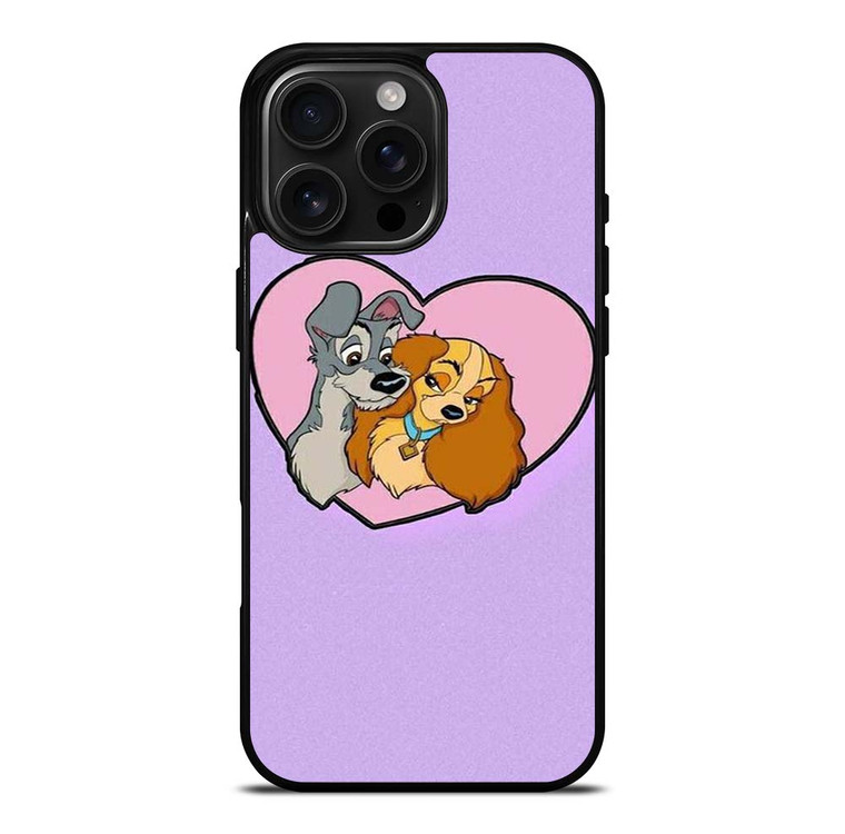 CARTOON LADY AND THE TRAMP DISNEY IN LOVE iPhone 16 Pro Max Case Cover