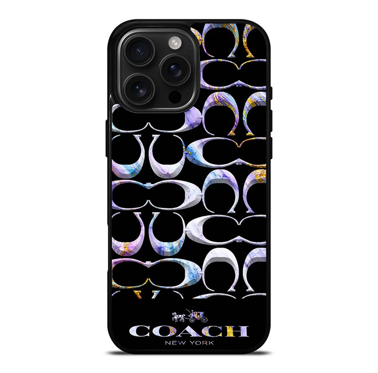COACH NEW YORK COLORFULL MARBLE ICON iPhone 16 Pro Max Case Cover