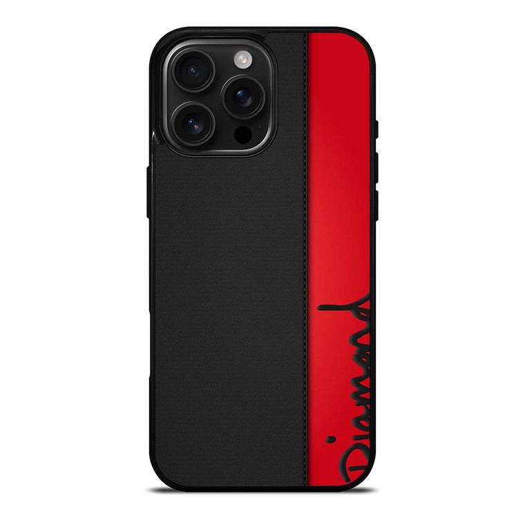 DIAMOND SUPPLY CO RED LEATHER iPhone 16 Pro Max Case Cover