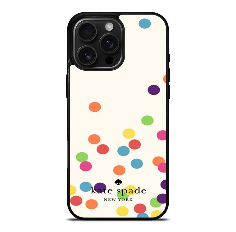 KATE SPADE NEW YORK LOGO COLORFUL POLKADOTS ICON iPhone 16 Pro Max Case Cover