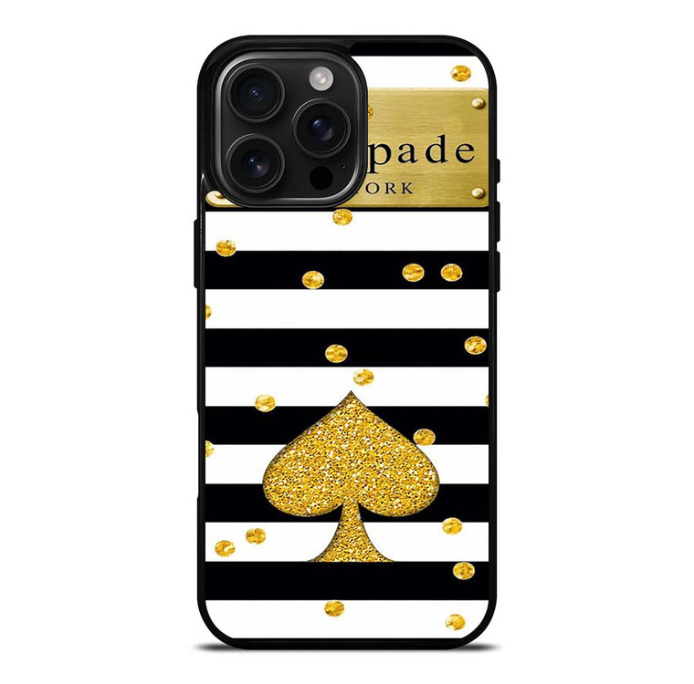 KATE SPADE NEW YORK LOGO GOLDEN POLKADOTS ICON iPhone 16 Pro Max Case Cover