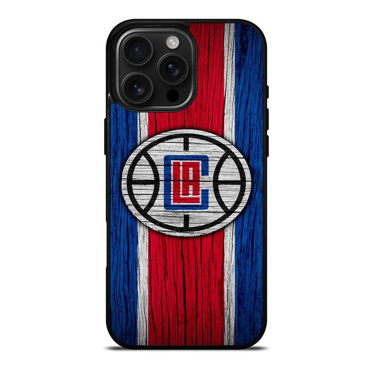 LOS ANGELES CLIPPERS WOOD LOGO iPhone 16 Pro Max Case Cover