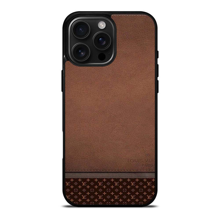 LV LOUIS VUITTON LOGO BROWN LEATHER BAG iPhone 16 Pro Max Case Cover
