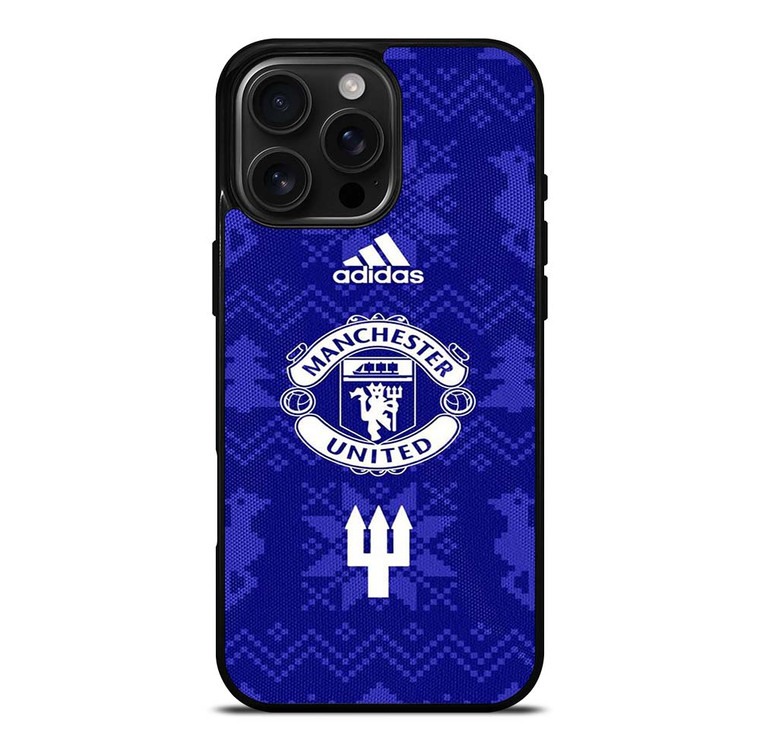 MANCHESTER UNITED FC LOGO FOOTBALL BLUE ICON iPhone 16 Pro Max Case Cover