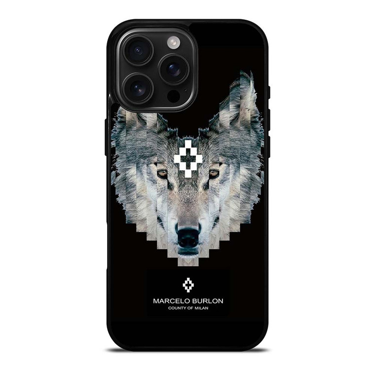 MARCELO BURLON WOLF LOGO iPhone 16 Pro Max Case Cover