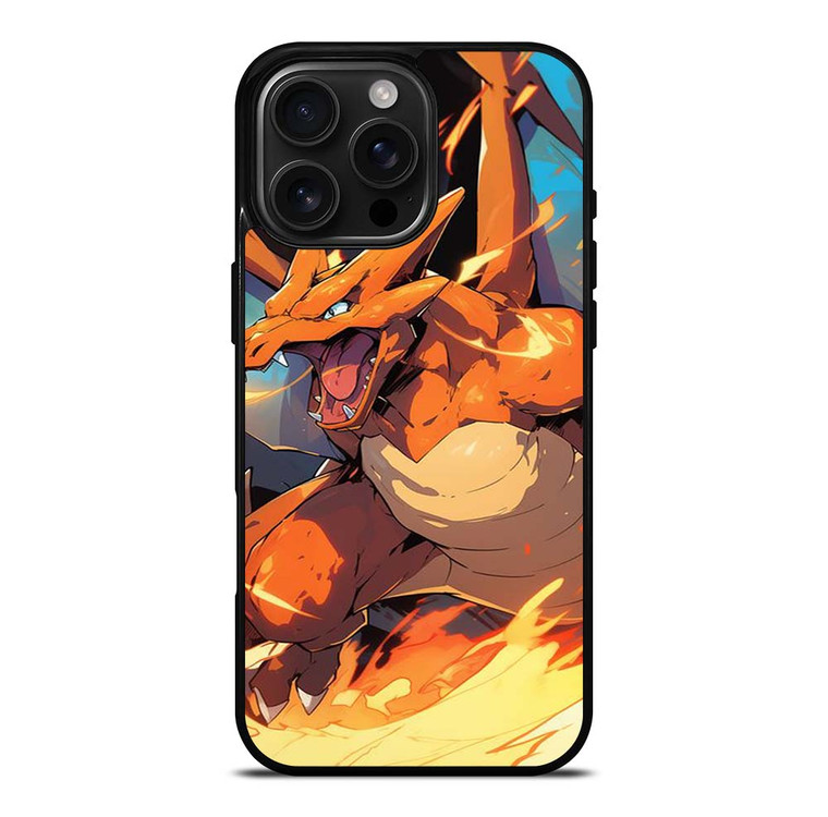 POKEMON CHARIZAR POCKET MONSTERS ART iPhone 16 Pro Max Case Cover