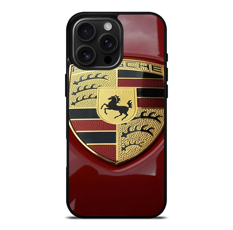 PORSCHE LOGO EMBLEM RED iPhone 16 Pro Max Case Cover