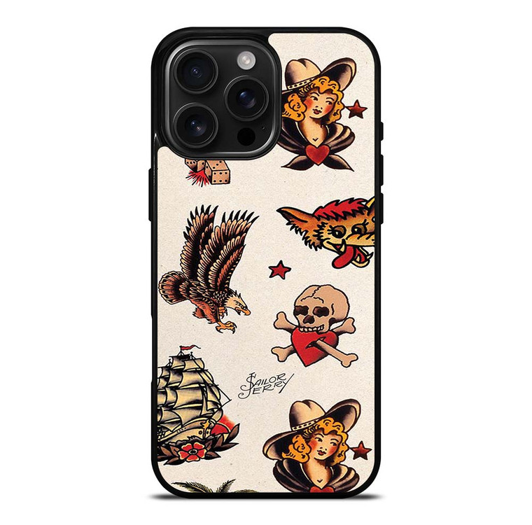 SAILOR JERRY TATTOO PATTERNS iPhone 16 Pro Max Case Cover