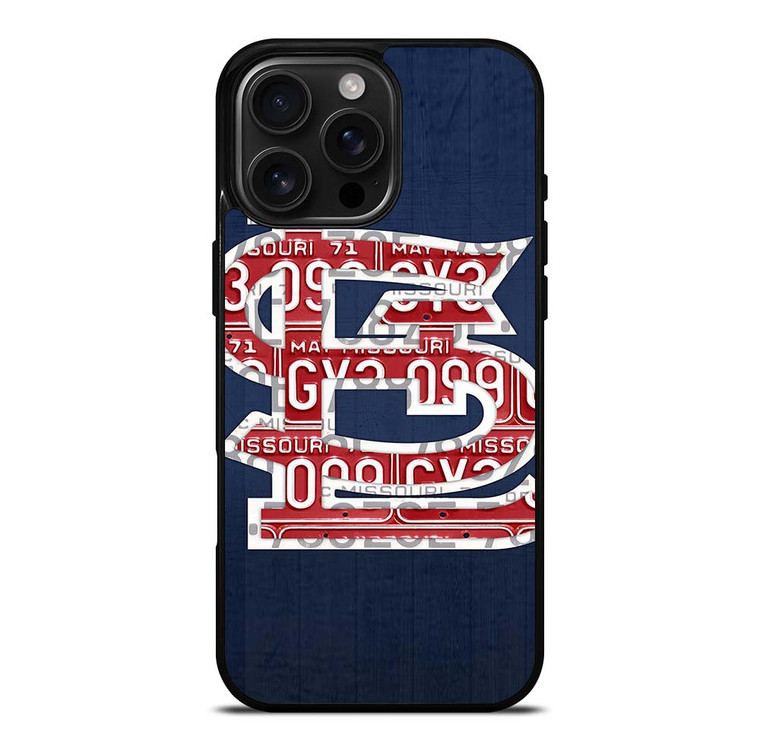 ST. LOUIS CARDINALS BASEBALL WOODEN LOGO iPhone 16 Pro Max Case Cover