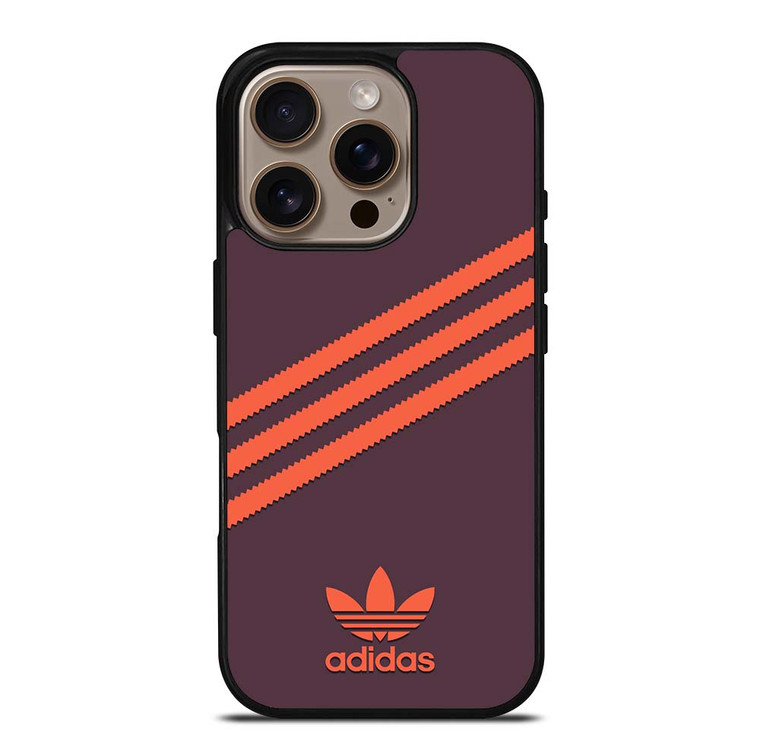 ADIDAS ORIGINALS STRIPES PURPLE ORANGE iPhone 16 Pro Case Cover